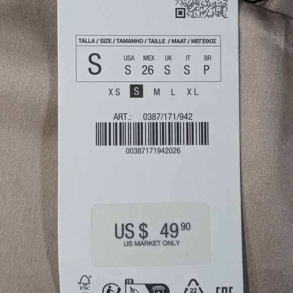 NWT!!! Zara Elegant A-Line Satin Effect Midi Skirt - Champagne Size Small - Picture 9 of 13